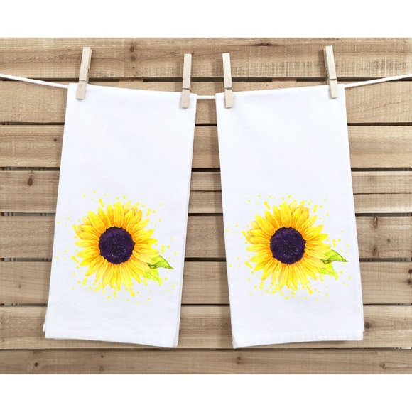 Sunflower Kitchen towels, Set of 2, Spring Refresh - Picture 2 of 3